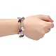 Three Loops Natural Gemstone Beaded Wrap Bracelets X-BJEW-JB02331-03-5