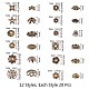 Sunnyclue 240pcs 12 Stile Spacer Blume Perlen Kappen antike Bronze Perlen gemischte tibetische Perlen für Schmuck machen DIY Schlüsselring Armband Halskette Ohrring IFIN-SC0001-12-2