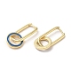 Orecchini a cerchio pendenti con anello in vero ottone placcato oro 18k EJEW-L268-022G-02-2