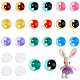 SUPERFINDINGS 36Pcs Star Two Tone Wiggle Googly Eyes 18 Style Eyes Half Round Wobbly Glass Eyes for DIY Crafts Teddy Bear Doll Making GLAA-FH0001-57-1