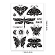 GLOBLELAND Butterflies Clear Stamps for DIY Scrapbooking Decor Insects Sun Moon Flowers Gems Transparent Silicone Stamps for Making Cards Photo Album Decor DIY-WH0167-57-0314-6