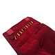 ベルベットのジュエリー収納袋  ポータブルトラベルジュエリーロールイヤリング用  ブレスレット  ネックレス包装  長方形  ファイヤーブリック  29x16.5cm PW-WG22889-01-3