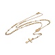 304 collares de abalorios del rosario de acero inoxidable para la Pascua NJEW-L159-05G-2