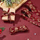 SUPERFINDINGS 6M 3 Sizes Christmas Ribbons Dark Red Double Face Printed Polyester Ribbons Flat with Hot Stamping Snowflake Pattern Wrapping Ribbons for Sewing Craft Gift Package OCOR-FH0001-26A-6