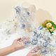 Tissu de dentelle de tulle de polyester de fleurs brodées DIY-WH0449-31B-3
