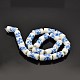 Handmade Flower Printed Porcelain Ceramic Column Beads Strands PORC-O007-03-2