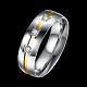 Diseño simple de titanio de acero de rhinestone anillos de banda ancha RJEW-BB15698-7GP-2