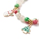 Christmas Tree & Snowflake & Snowman Charm Bracelet BJEW-JB08663-4