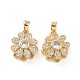 Rotatable Brass Micro Clear Pave Cubic Zirconia Charms KK-E068-VC296-2