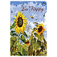 CREATCABIN Tin Sign Bee Happy Sunflowers Retro Vintage Metal Wall Decoration Art Mural for Home Garden Kitchen Bar Pub Living Room Office Garage Poster Plaque 8 x 12inch AJEW-WH0157-293-1