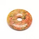 Donut/Pi Disc Natural Gemstone Pendants G-L234-40mm-06-2