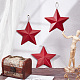 GORGECRAFT 3PCS 5.31 Inch Metal Barn Star Crafts Hanging Wall Decor 3D Iron Red Outdoor Wall Arts Ornament Indoor Outdoor Decoration for Home Farmhouse Christmas July 4th Country Americana Patriotic HJEW-WH0042-37-6