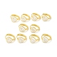 Эмалевые серьги-кольца в форме сердца с прозрачными фианитами EJEW-E270-03G-4