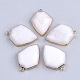 Electroplate Natural White Jade Pendants G-S344-20G-1