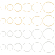 Benecreat 24pcs12スタイル真鍮製リンキングリング  長持ちメッキ  丸いリング  本物の 24k ゴールド & 925 スターリングシルバーメッキ  22~45x1mm  内径：20~43mm  2個/スタイル KK-BC0009-49-1