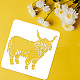 Fingerinspire 4 pcs pochoir d'animaux de ferme pour la peinture 11.8x11.8 pouces réutilisable highland vache dessin pochoir bricolage artisanat vaches pochoir pour peinture sur mur DIY-WH0172-1019-3