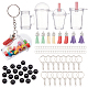 SUNNYCLUE 118Pcs Mini Cup Keychain making Kit Including Faux Suede Tassel Charms Milk Tea Cup Pendants Round Beads keyrings & Jump Rings Jewellery findings for DIY Keychain Decor Making Crafting DIY-SC0017-44-1