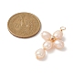 Pendenti avvolti in filo di rame con perle d'acqua dolce naturali PALLOY-JF02154-03-2