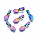 Almohadillas planas pegadas de aleación de color arcoíris para hacer colgantes PALLOY-N163-097-NR-1