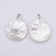 Coquille blanche naturelle nacre gros pendentifs coquille SSHEL-L008-40P-3