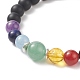 Gemstone Round Bead Stretch Bracelets X-BJEW-JB02368-2