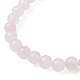 Bracelets extensibles en perles rondes en quartz rose naturel BJEW-JB09727-03-4