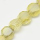 Perles plat rond à facettes en cristal dépoli brins GLAA-F007-A04-1
