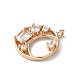 Латунные микропаве прозрачные подвески с фианитом KK-C062-098G-2