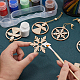 GORGECRAFT 24Pcs Wood Christmas Tree Ornaments Snowflake & Angel Pendant Wooden Craved Hanging Craft Decorations 3D Rustic Farmhouse Ornaments Holiday Decor for Winter Wonderland HJEW-GF0001-39C-4