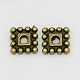4 Colors Tibetan Style Beads Alloy Square Spacer Beads TIBEB-00697-M-A-NR-2