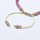 Bracelets de perles tressées de rhodochrosite naturelle BJEW-I258-E02-2