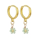 Glass Flower Dangle Hoop Earrings EJEW-JE05191-3