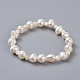 Pulseras elásticas de perlas naturales para pulseras hijas BJEW-JB04366-01-1