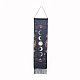 長方形のリネンタペストリー  壁飾り  木の棒で  ppコード  鉄パーツ  月の満ち欠けの模様  1600mm HJEW-E001-01J-1
