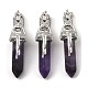Natural Amethyst Pointed Pendants G-Z033-15P-04-1