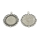 Tibétain alliage de zinc plats supports cabochons pendentif rond lunette TIBEP-R334-248AS-RS-1