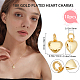Beebeecraft 1 Box 10Pcs 18K Gold Plated Heart Charms 3D Heart Dangle Pendant Charms with Jump Ring for Mother's Day Valentine's Gifts Jewelry Making Finding KK-BBC0001-49G-2