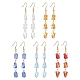 Glass Beaded Tassel Dangle Earrings with 304 Stainless Steel Pins EJEW-JE05334-1