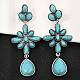 Серьги-гвоздики из сплава синтетической бирюзы&nbsp;LS-EJEW-U053-06AS-1