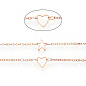 Cadenas de eslabones de estrella y corazón hueco de latón CHC-N022-01G-4