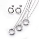 304 Stainless Steel Stud Earrings & Tiered Necklaces Jewelry Sets SJEW-L136-12-2