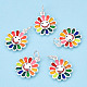 925 Sterling Silver Enamel Charms STER-T004-07S-3