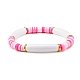 Bracciale elasticizzato con perline acriliche a tubo curvo per ragazze adolescenti BJEW-JB06942-1
