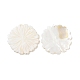 天然淡水シェルのペンダント  花のチャーム  貝殻色  37.5x38x4mm  穴：1.5mm SHEL-H001-06-1
