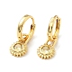 Clear Cubic Zirconia Sun Dangle Hoop Earrings EJEW-C028-17G-1