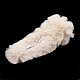 鉄のスナップヘアクリップ  擬似ウサギの髪で  プラチナ  アンティークホワイト  84x23mm OHAR-N005-02D-2