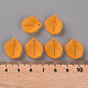 透明つや消しアクリルパーツ  花弁  オレンジ  16x14.5x3mm  穴：1.6mm MACR-S371-02A-724-4