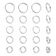 20 шт. 5 стиля 925 разъемных кольца из стерлингового серебра&nbsp;STER-TA0001-49-2