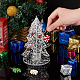 透明アクリルイヤリングディスプレイスタンド、スパンコール付き  クリスマスツリー型イヤリングオーガナイザーホルダー  ホワイト  完成品：12.5x12.4x15cm  約3個/セット EDIS-WH0012-40B-4