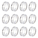 UNICRAFTALE 12Pcs Size 10 Stainless Steel Grooved Finger Ring with Velvet Pouches Blank Core Ring Round Empty Ring for Inlay Ring Jewelry Wedding Band Making STAS-UN0038-94C-1